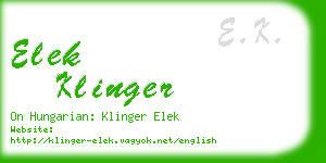 elek klinger business card